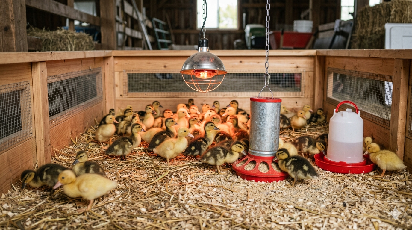 Содержание утят в брудере